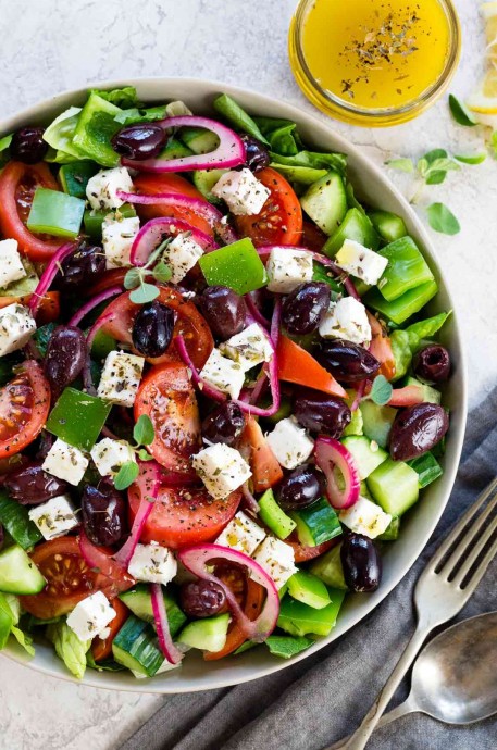 Греческий салат – калорийность, польза и диетические свойства, пищевая ценность - «Здоровье»