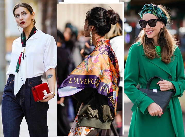 Как носить шелковые платки: 10 самых простых и стильных способов - «Мода»
