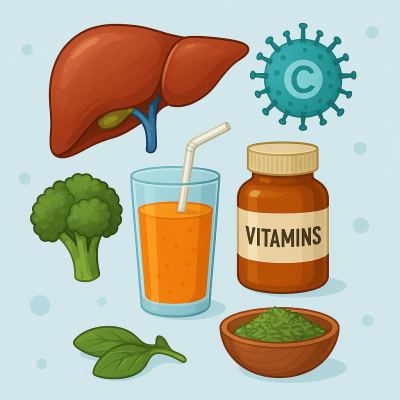 Как поддержать печень при гепатите С: диета, витамины, соки и растительные сборы